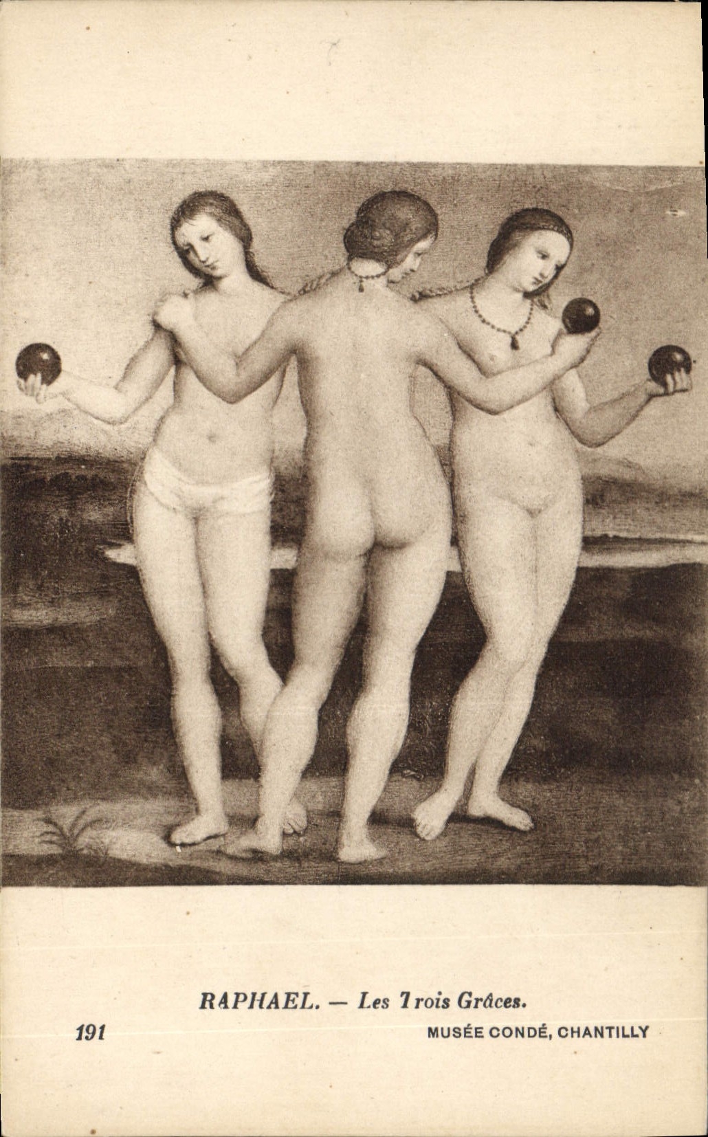 CPA Musee Conde Chantilly Raphael Les Trois Graces 
