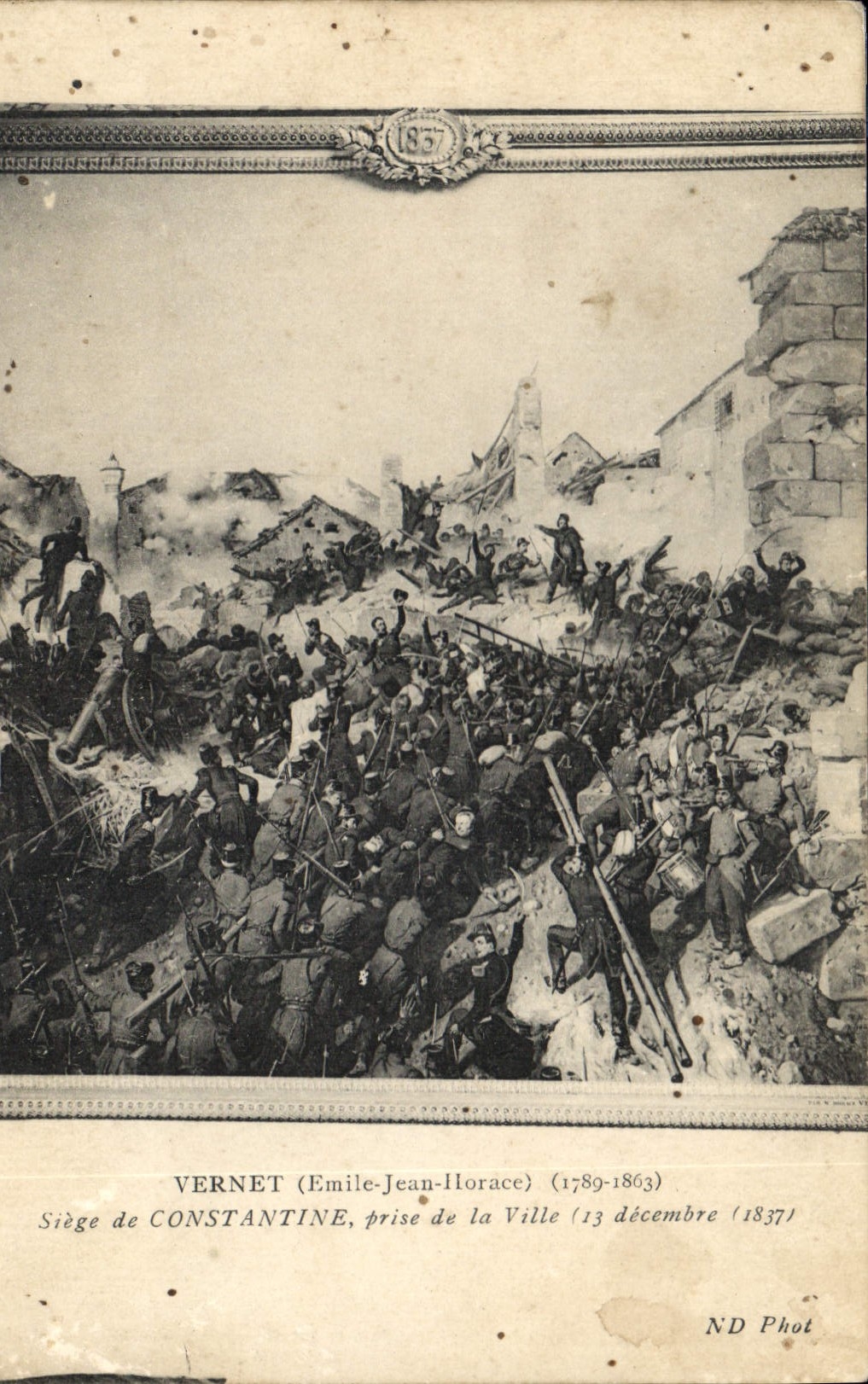 CPA Vernet Emilie Jean Horace Siege de Constantine prise de la Ville 