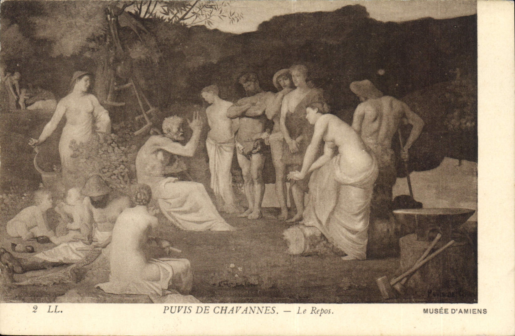 CPA Musee d Amiens Puvis de Chavannes Le Repos 