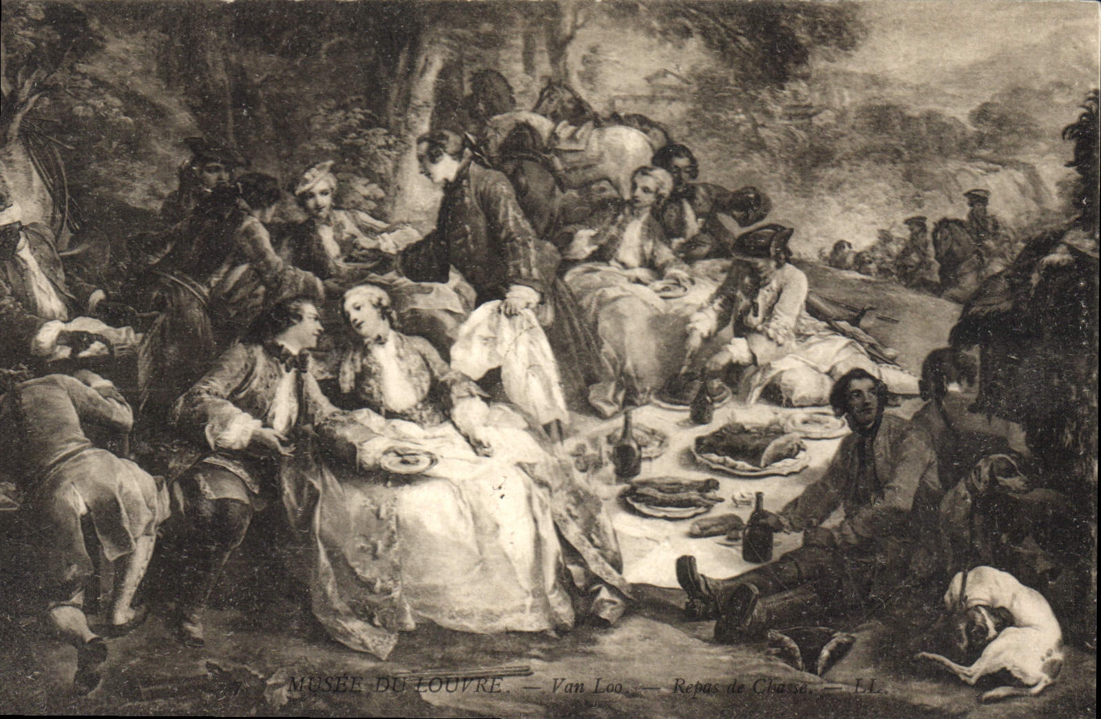 CPA Musee du Louvre Van Loo Repas de chasse