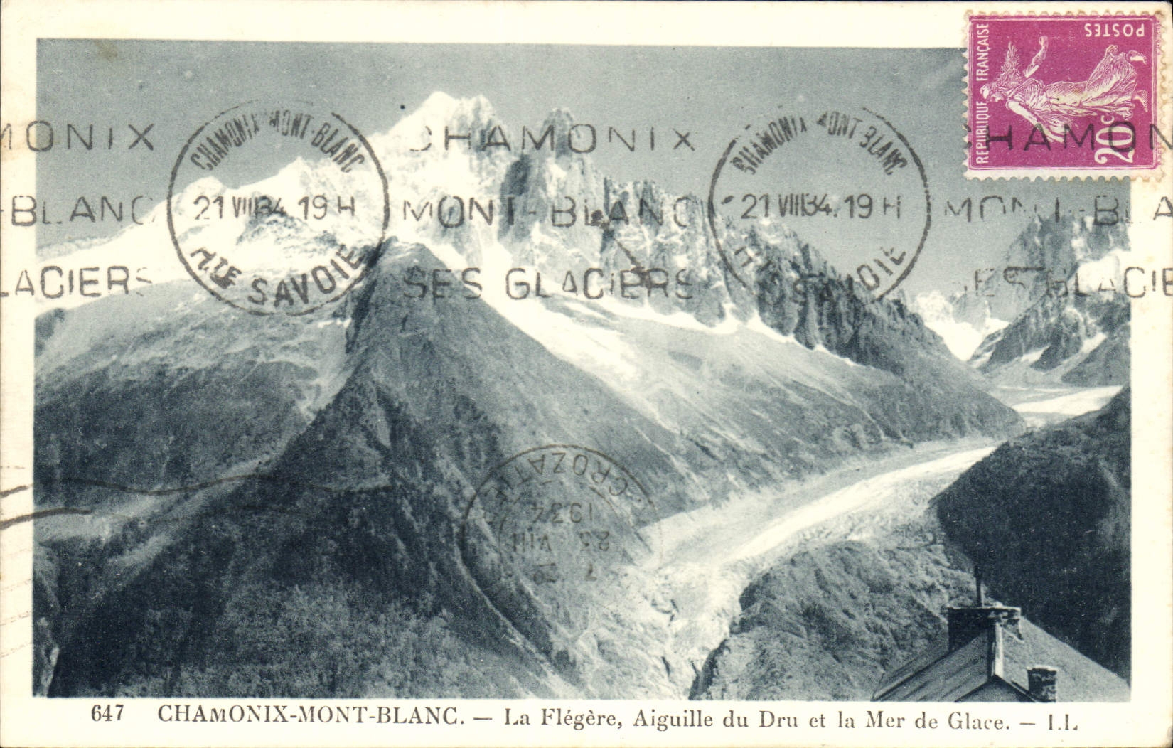 CPA Chamonix Mont Blanc La Flegere Aiguille du Dru et la Mer de Glace 