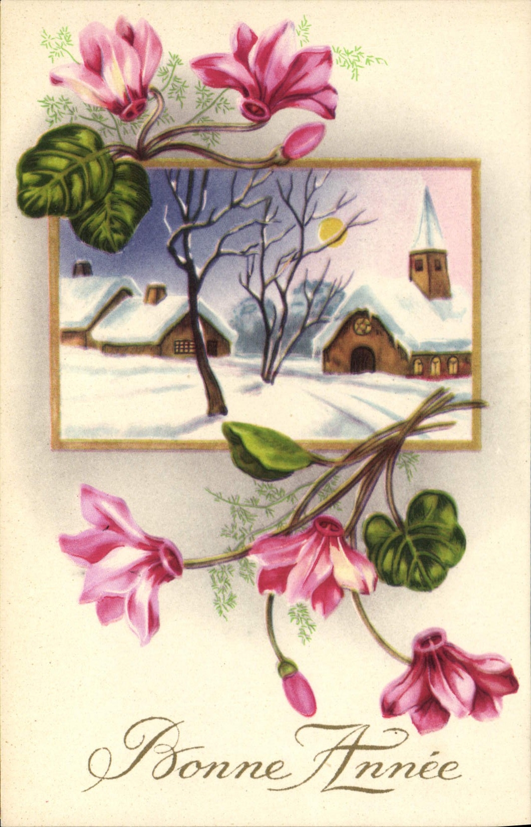 CPA Bonne Annee Fleurs
