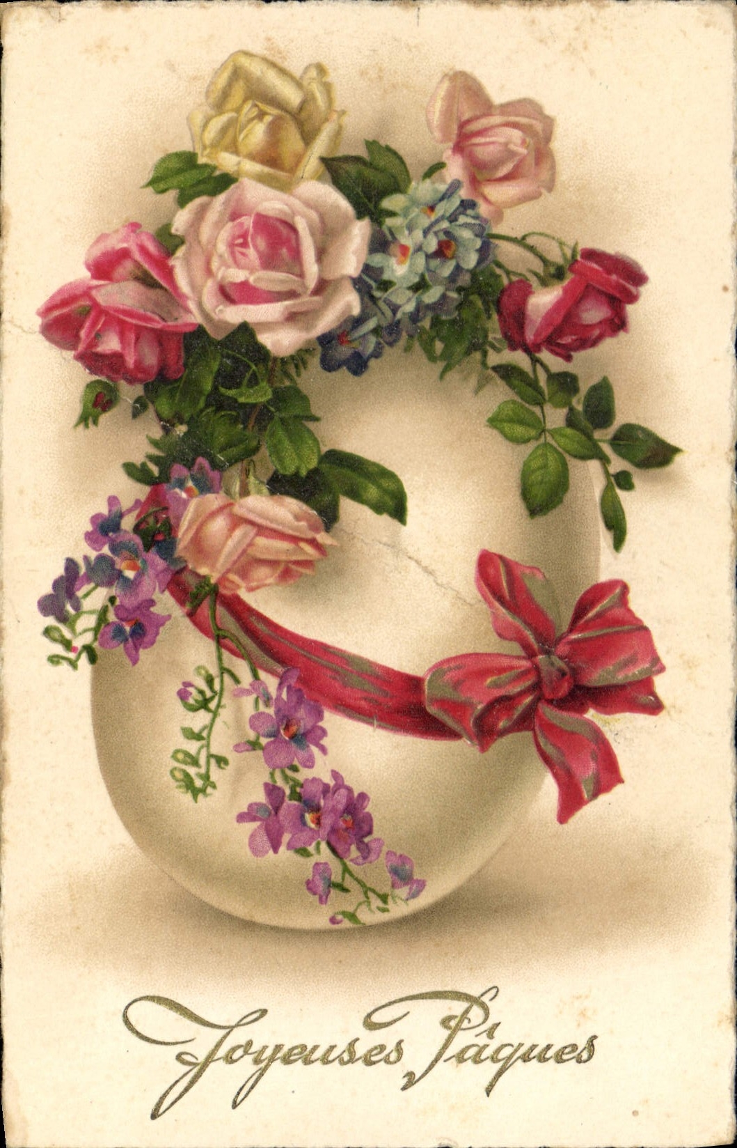 CPA Joyeuses Paques Fleurs