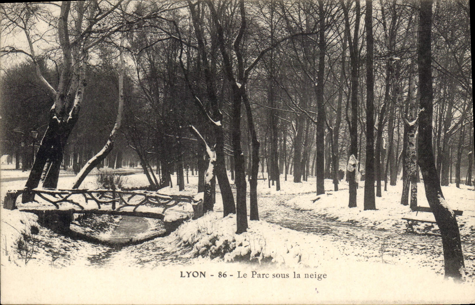CPA Lyon Le Parc sous la neige 