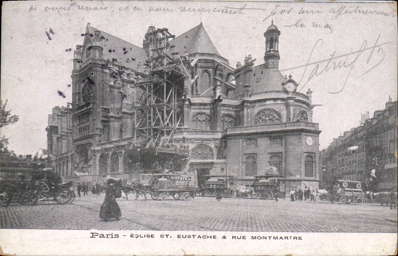 CPA Paris Eglise St Eustache Rue Montmartre