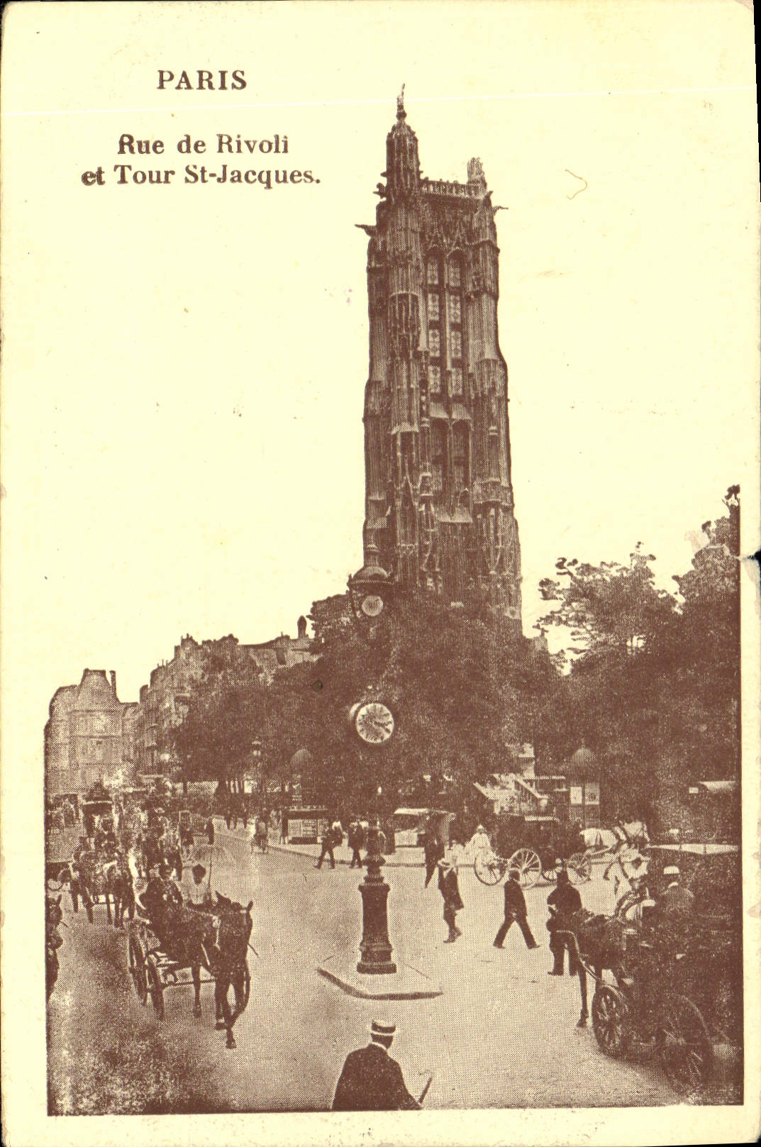 CPA Paris Rue de Rivoli et Tour St Jacques