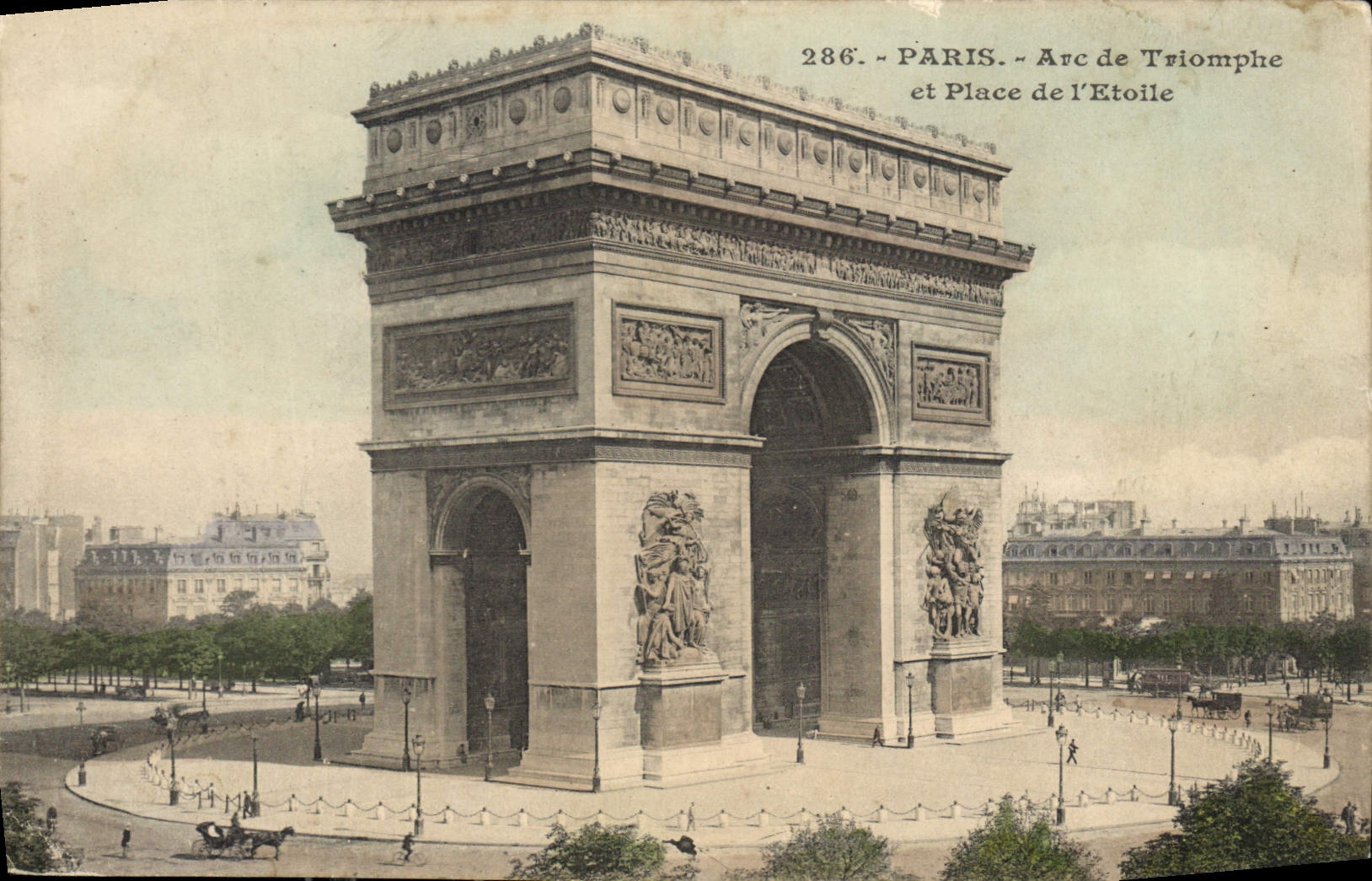 CPA Paris Arc de Triomphe et Place de l'Etoile 