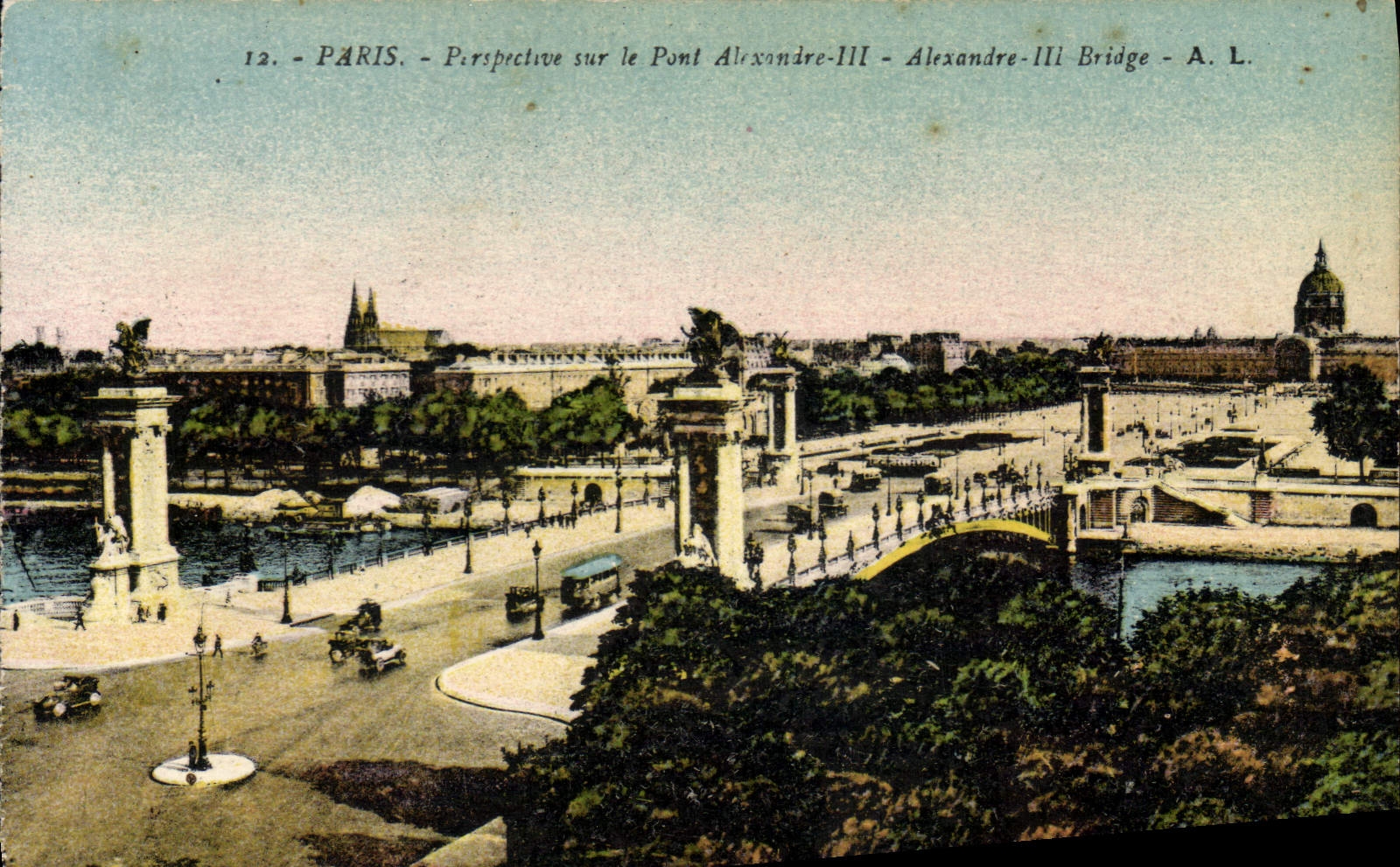 CPA Paris Perspective sur le Pont Alexandre III