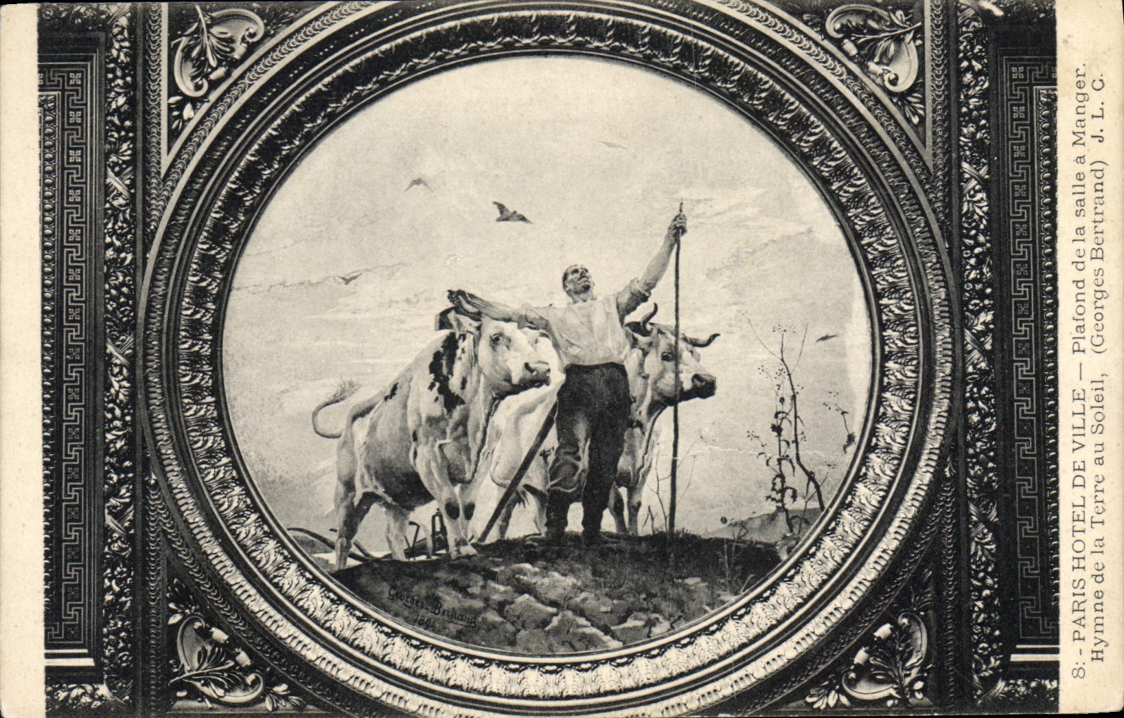 CPA Paris Hotel de Ville Plafond de la salle a manger Hymne de la Terre au Soleil Georges Bertrand