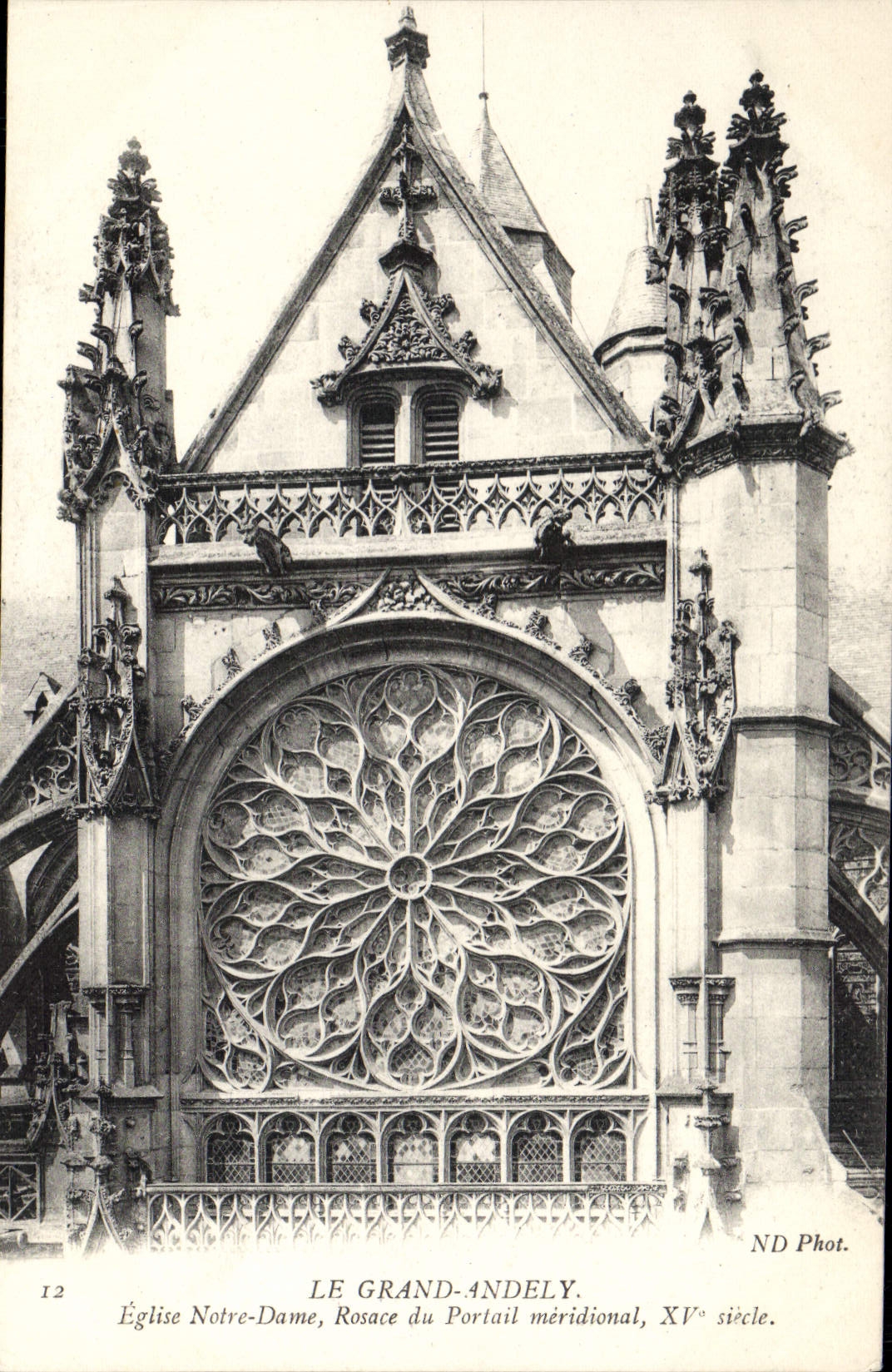 CPA Le Grand Andely Eglise Notre Dame Rosace du Portail meridional 