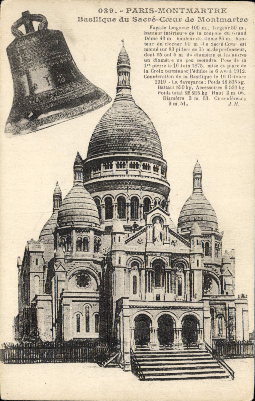 CPA Paris Montmartre Basilique du Sacre Coeur de Montmartre Cloche