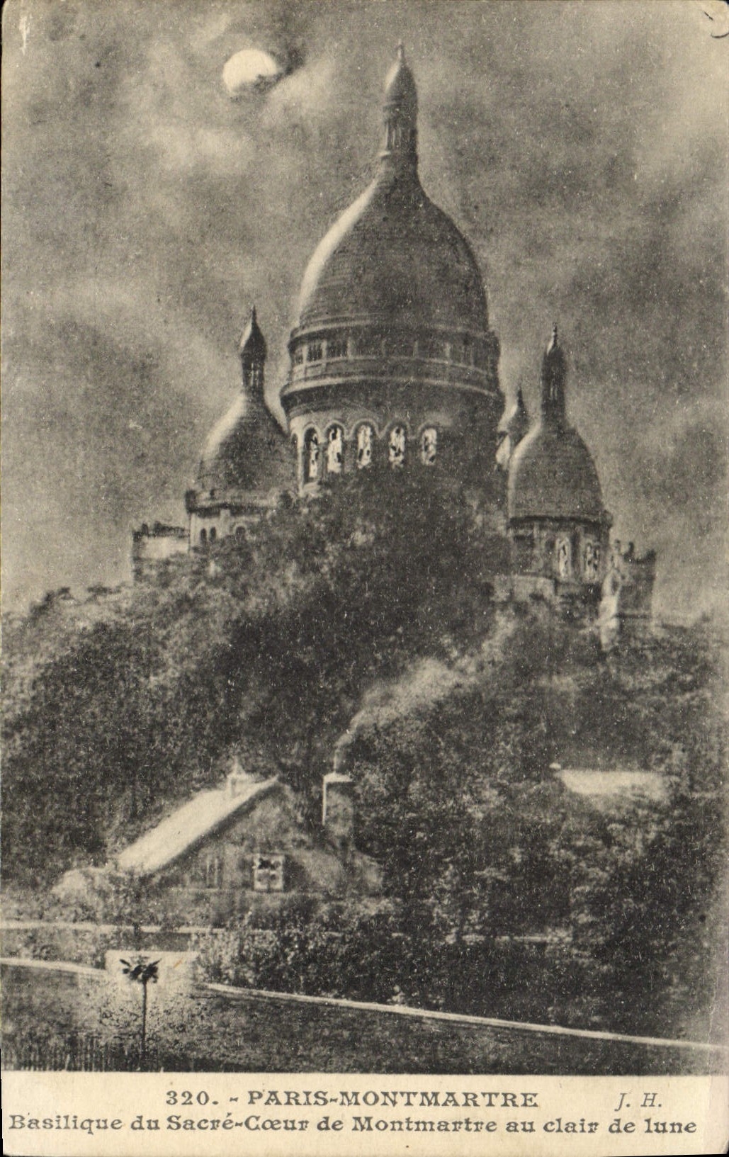 CPA Paris Montmartre Basilique du Sacre Coeur de Montmartre au clair de lune 