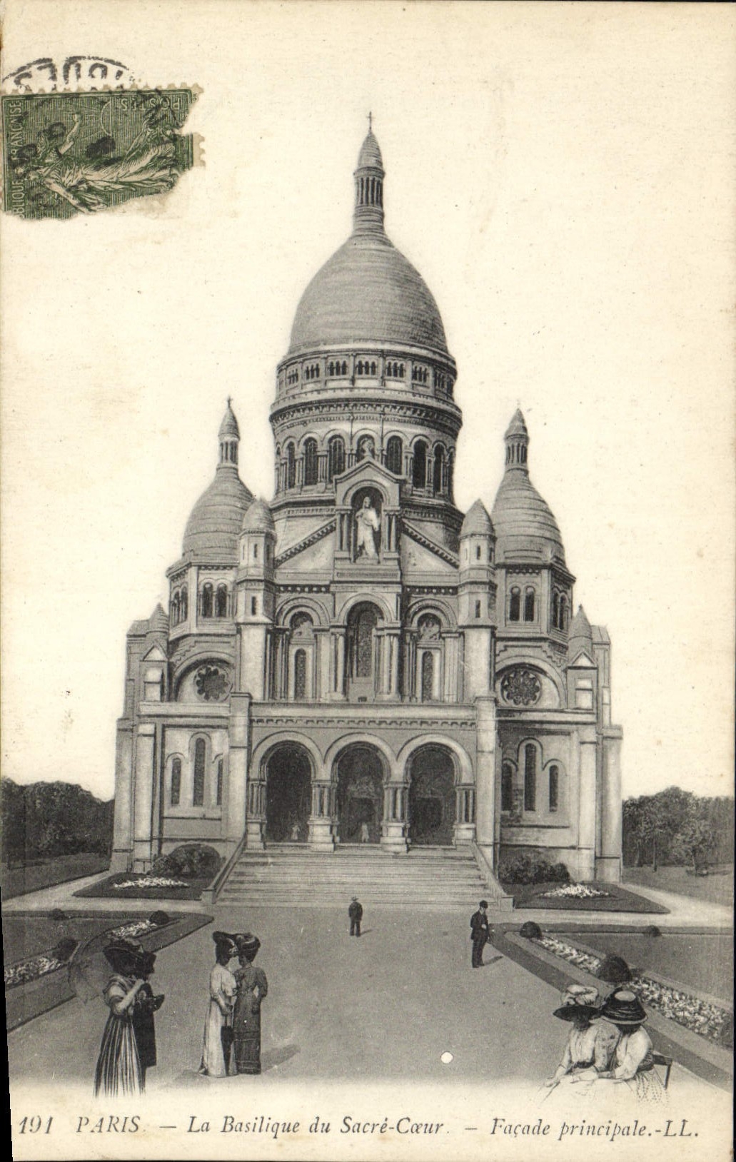 CPA Paris La Basilique du Sacre Coeur Facade principale 