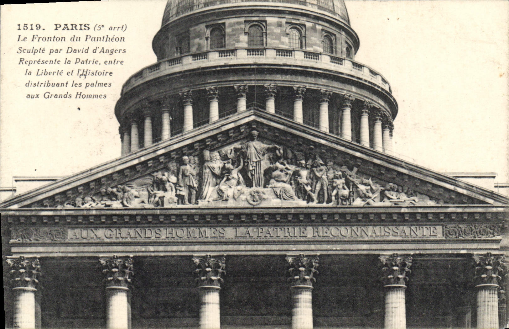 CPA Paris Le Fronton du Pantheon 