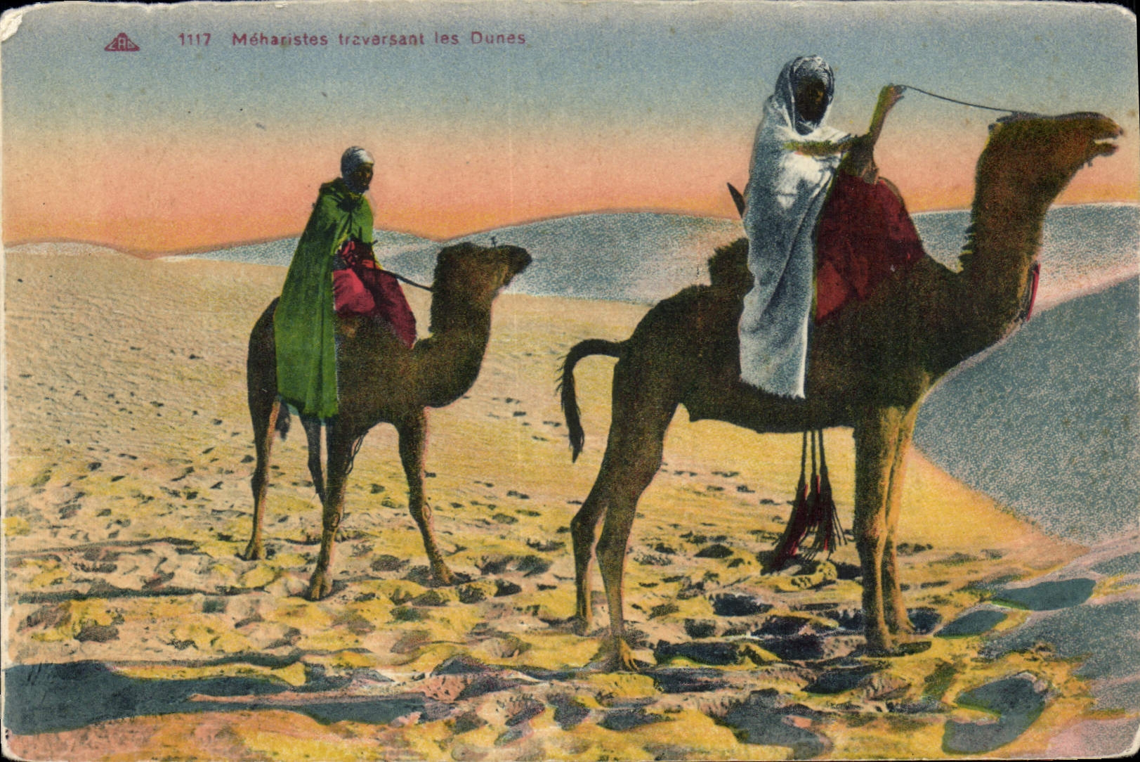 CPA Meharistas traversant les Dunes 