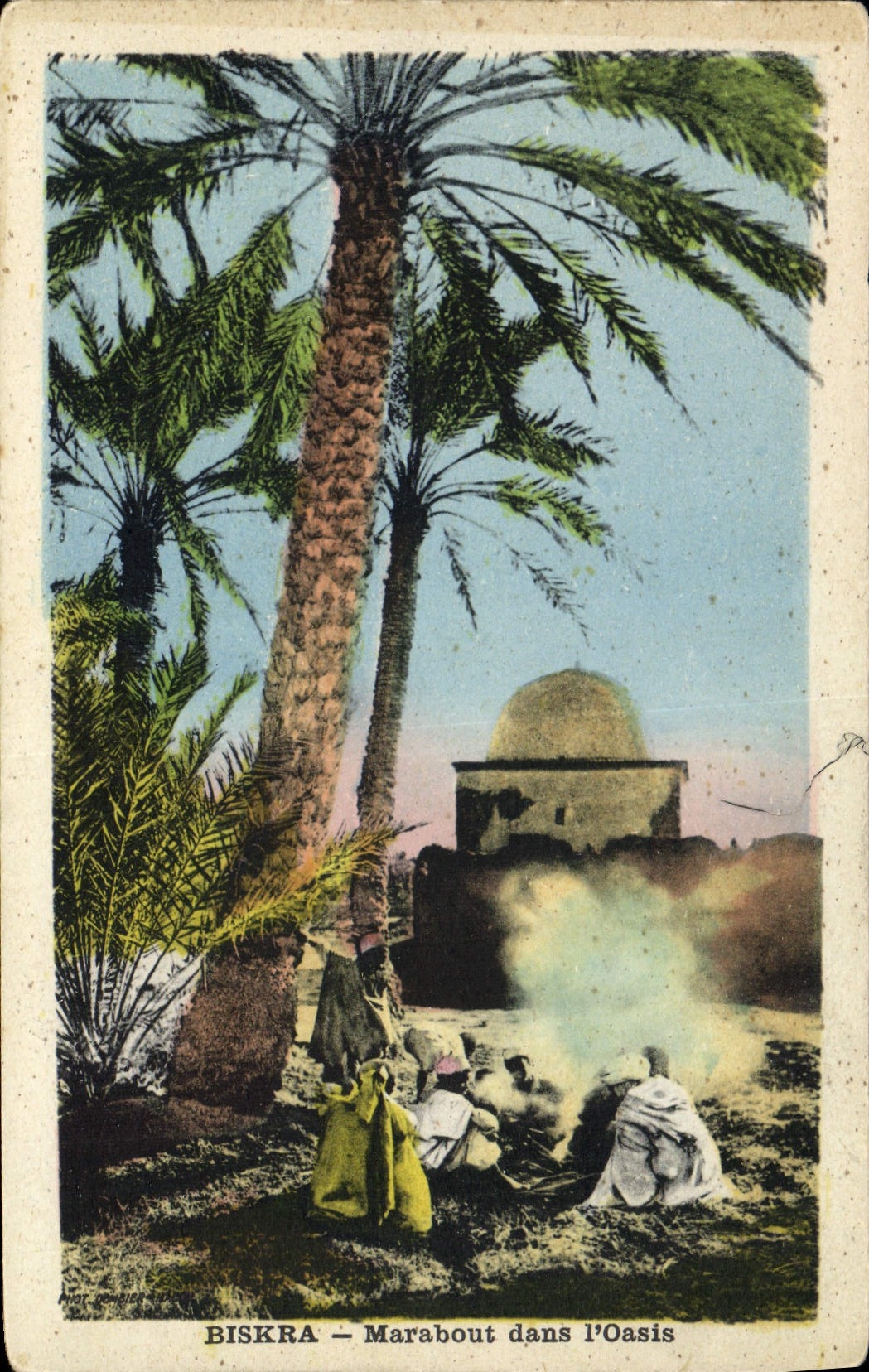 CPA Biskra Marabour dans l'Oasis 