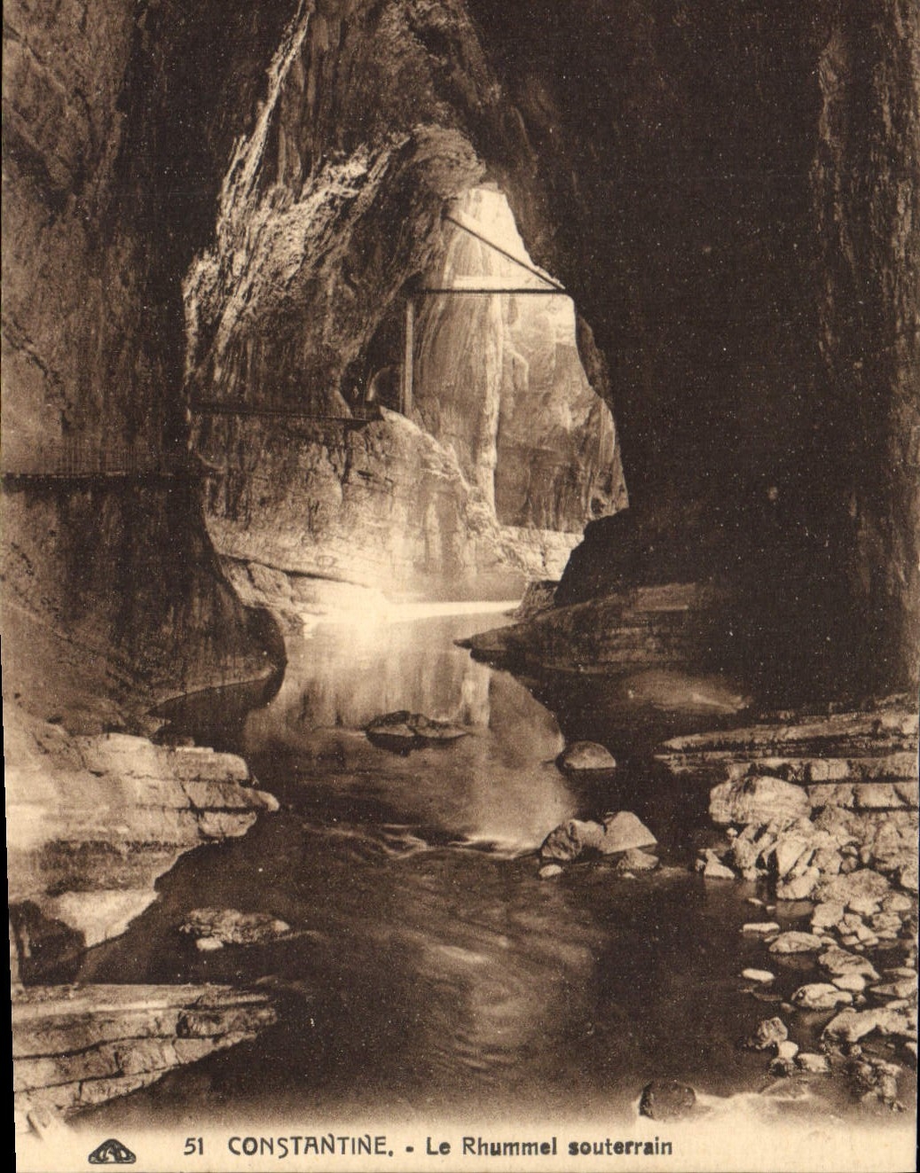 CPA Constantine Le Rhummel souterrain 