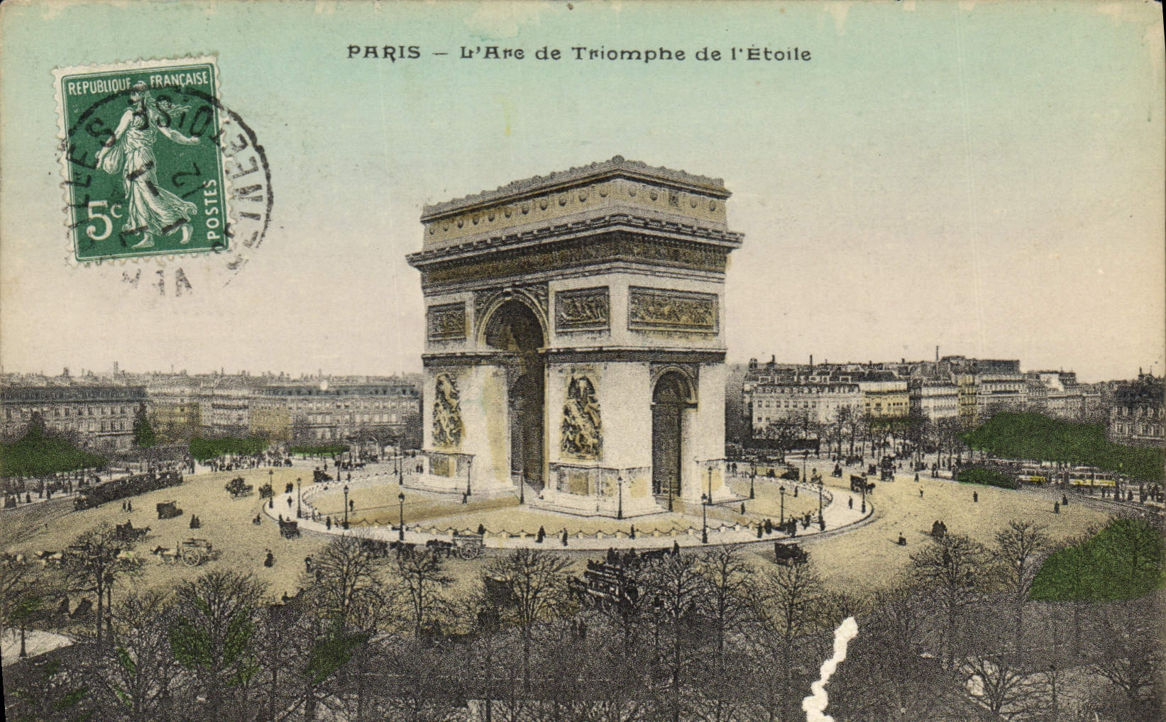 CPA Paris L'Arc de Triomphe de l'Etoile