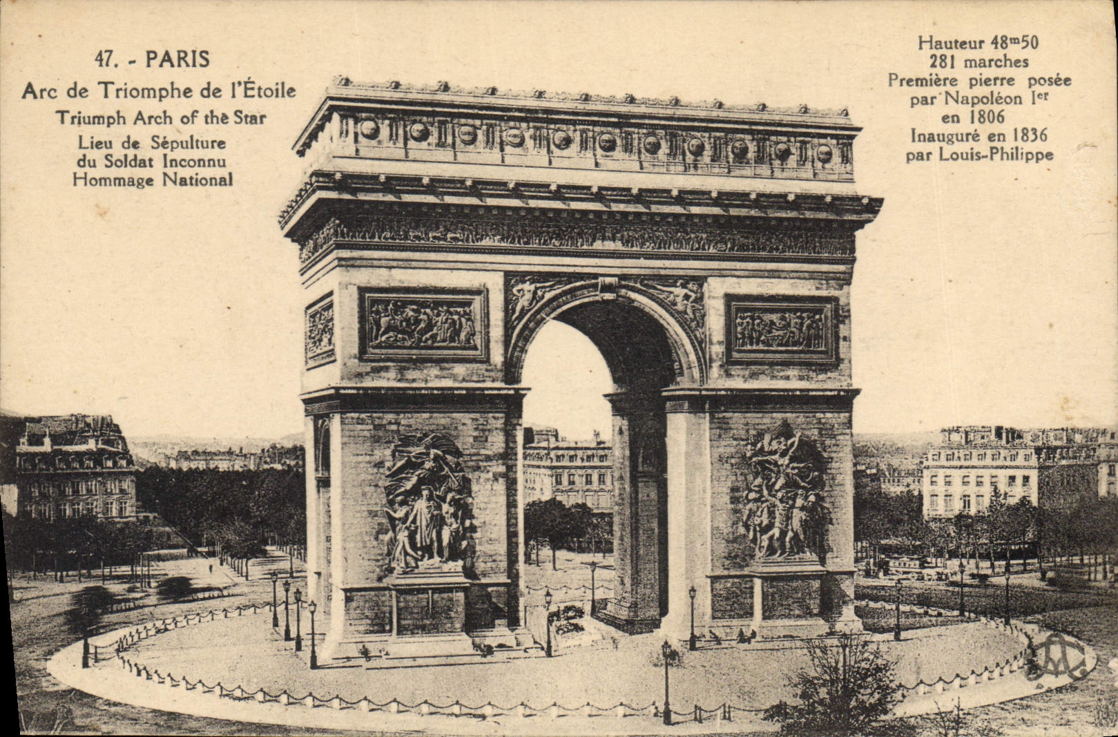 CPA Paris Arc de Triomphe de l'Etoile 