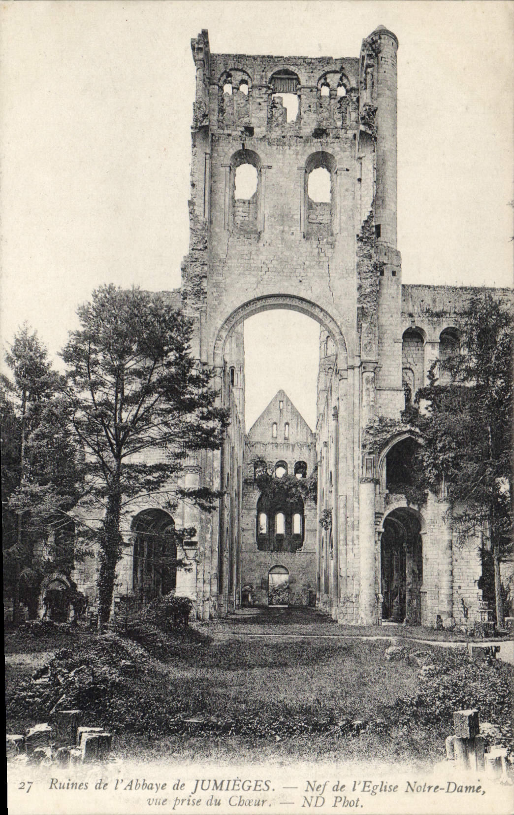 CPA Ruines de l'Abbaye de Jumieges Nef de l'Eglise Notre Dame 