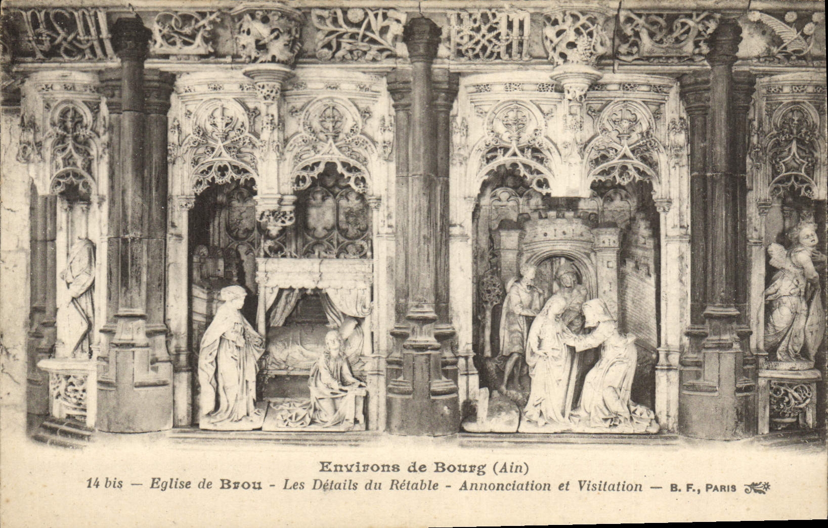 CPA Environs de Bourg Ain Eglise de Brou Les Details du Retable Annonciation et Visitation