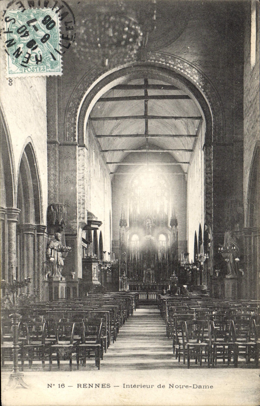 CPA Rennes Interieur de Notre Dame 