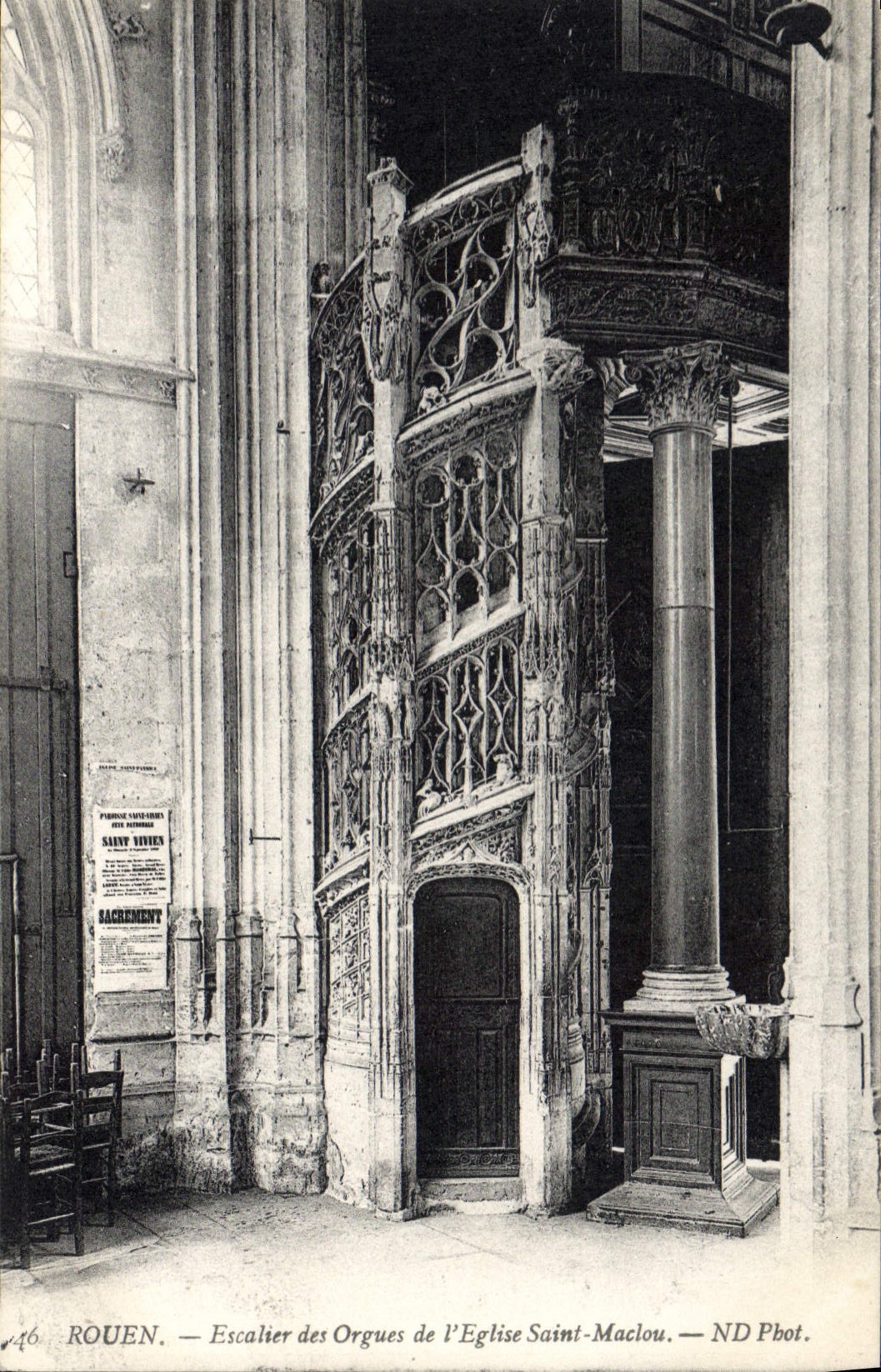 CPA Rouen Escalier des Orgues de l'Eglise Saint Maclou 