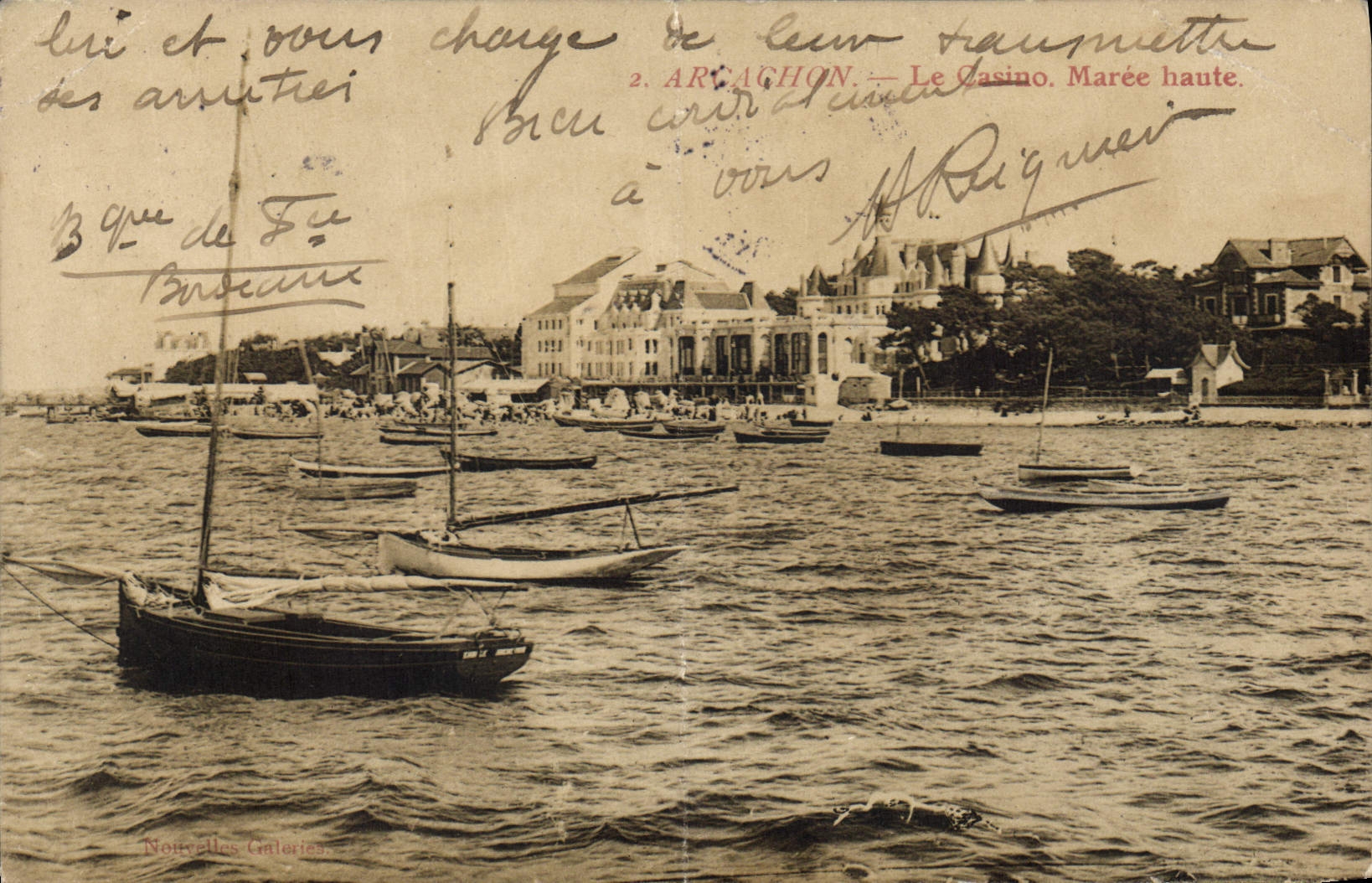 CPA Arcachon le Casino Maree Haute