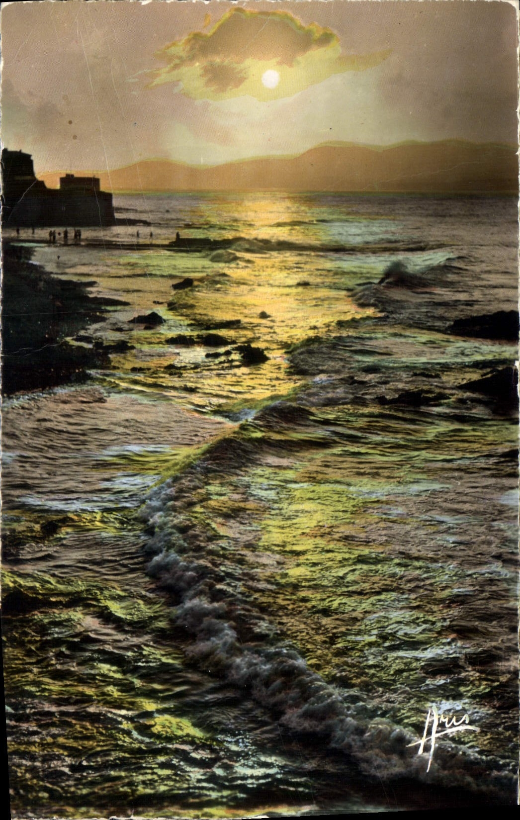 CPA Cote d'Azur Soleil Couchant 