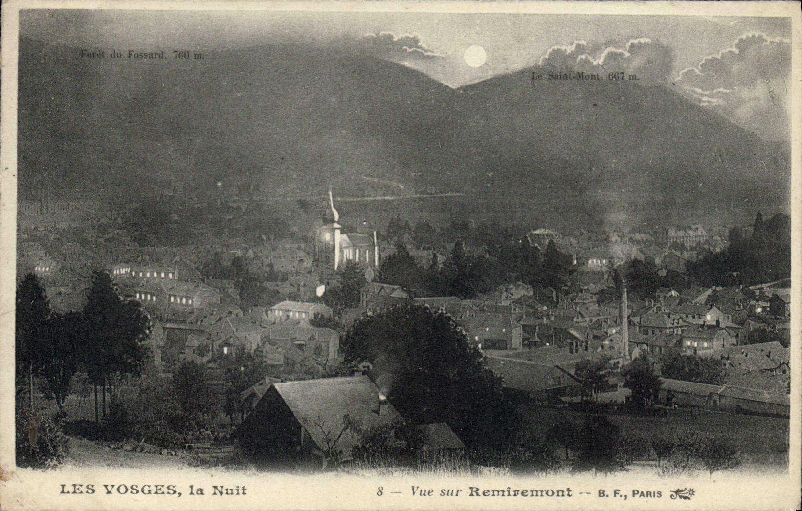CPA Les Vosges la Nuit vue sur Remiremont