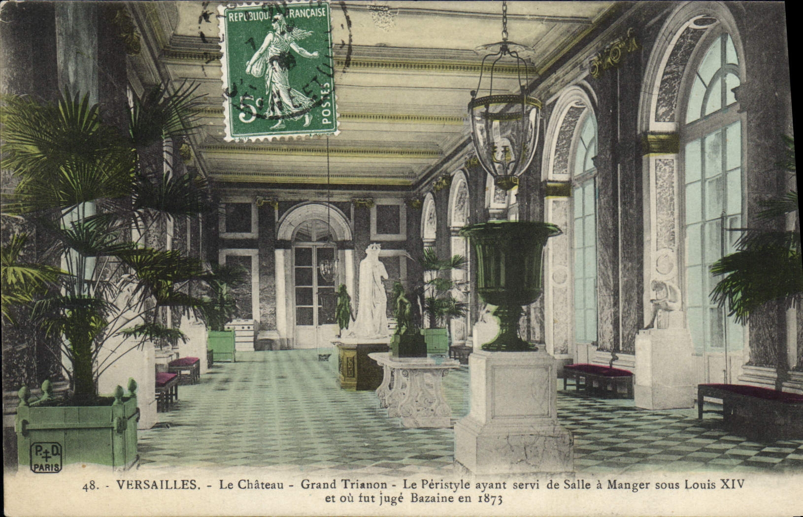 CPA Versailles le Chateau Grand Trianon le Peristyle ayant servi de Salle a Manger sous Louis XIV et