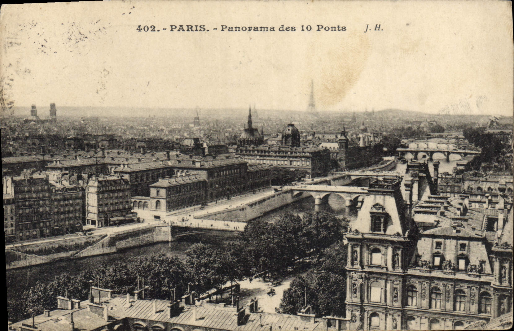 CPA Paris Panorama des 10 Ponts 