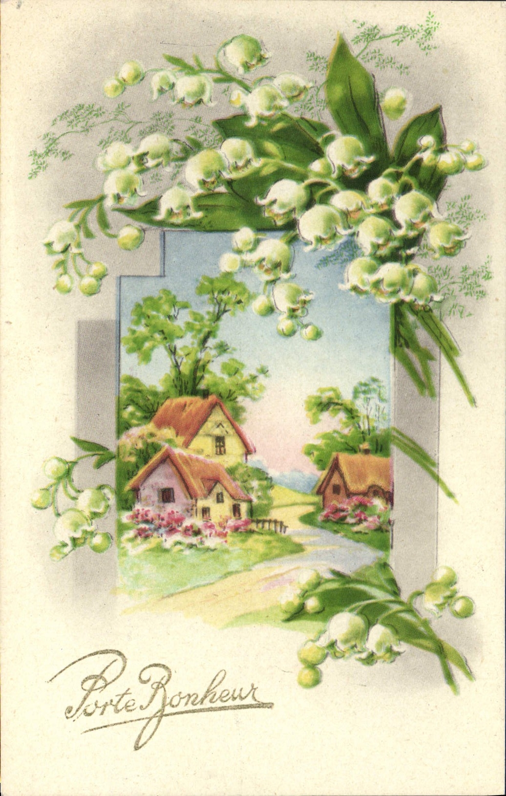 CPA Porte Bonheur Fleurs