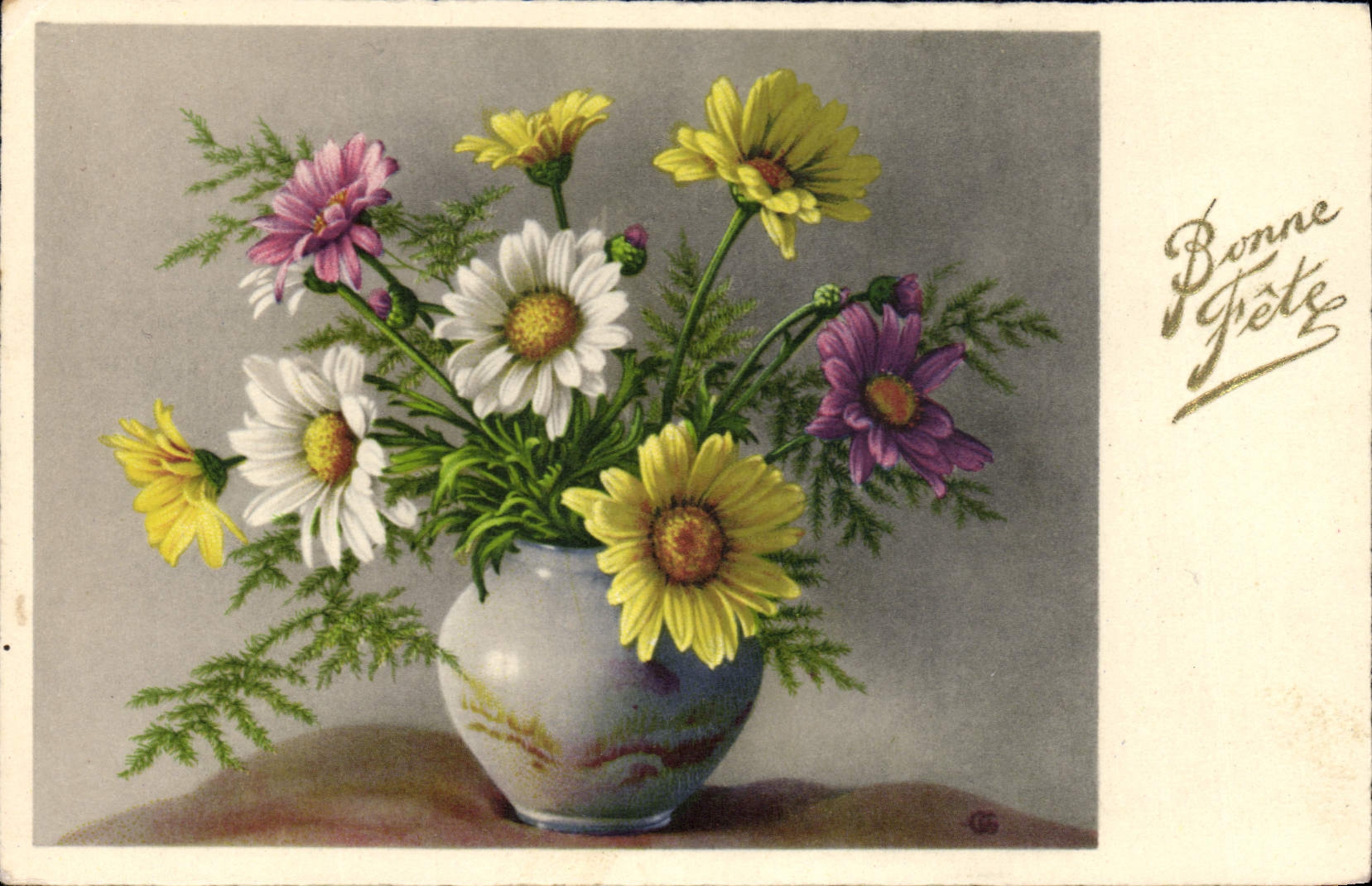 CPA Bonne Fete Fleurs