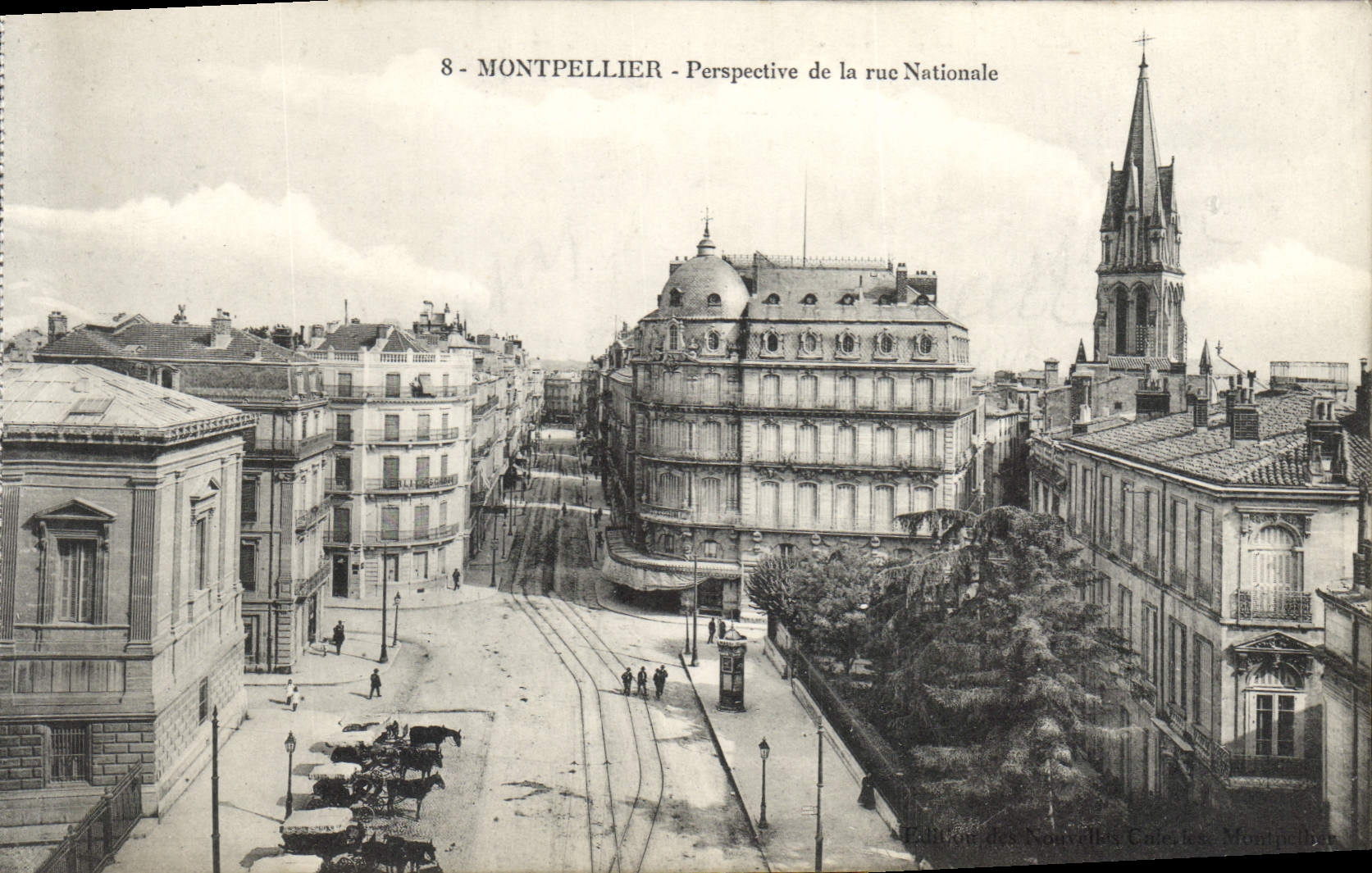 CPA Montpellier Perspective de la Rue Nationale 