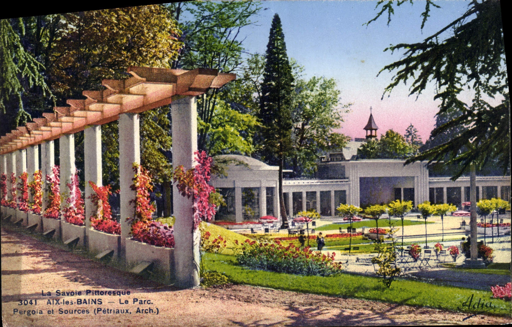 CPA La Savoie Pittoresque Aix les Bains le Parc Pergola et Sources Petriaux Arch 