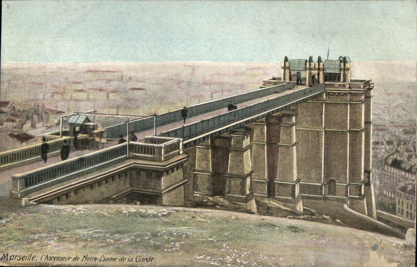 CPA Marseille L'Anscenseur de Notre Dame de la Garde 