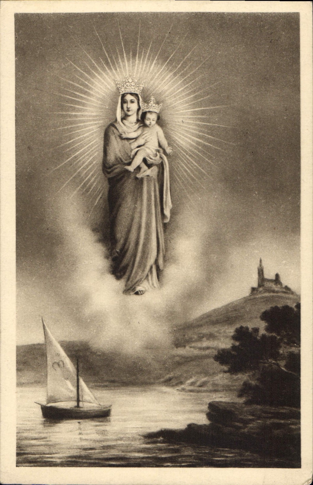 CPA Marseille N D de la Garde Vierge Couronnee 21 Juin 1931 