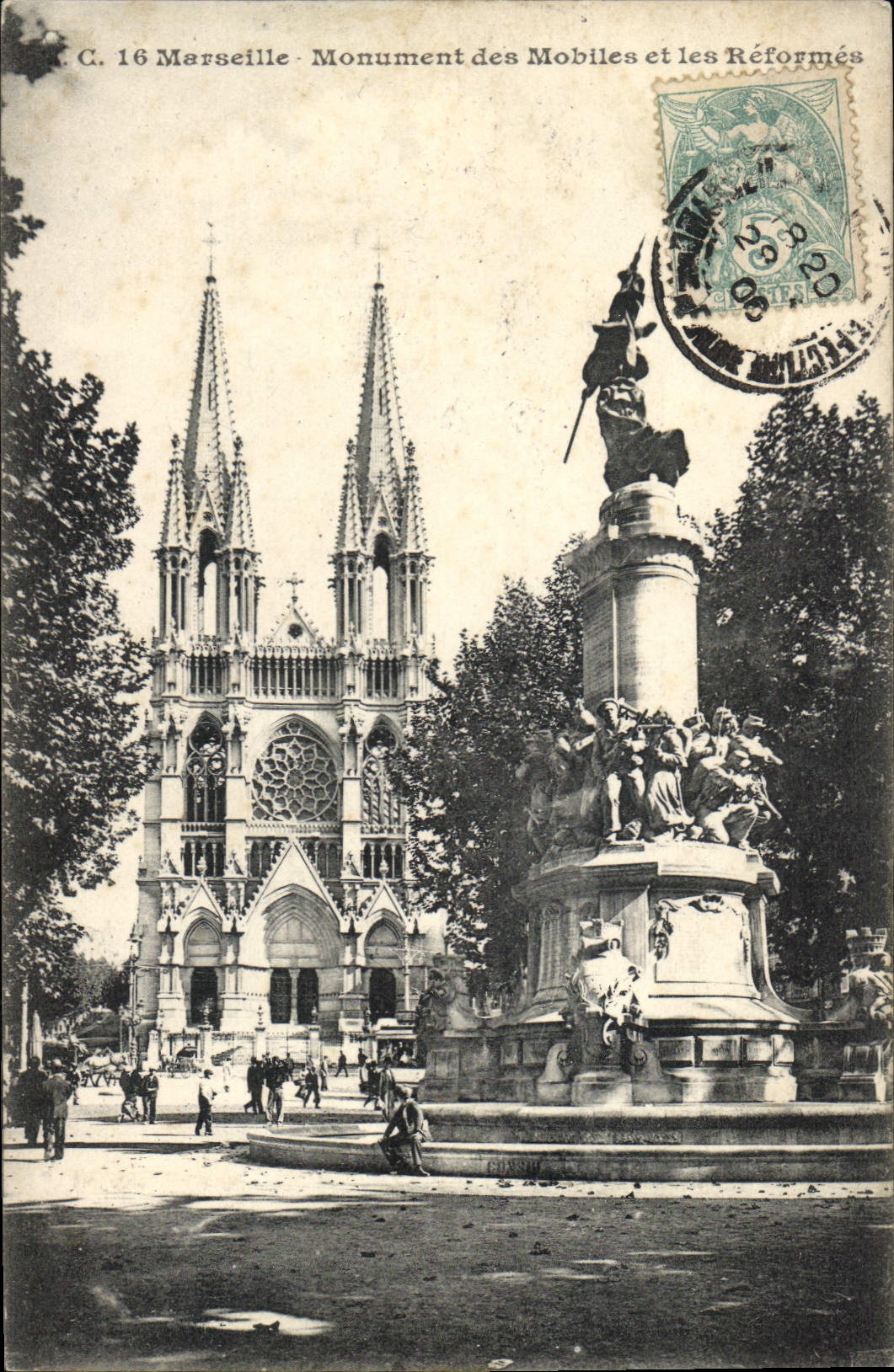 CPA Marseille Monument des Mobiles et les Reformes 