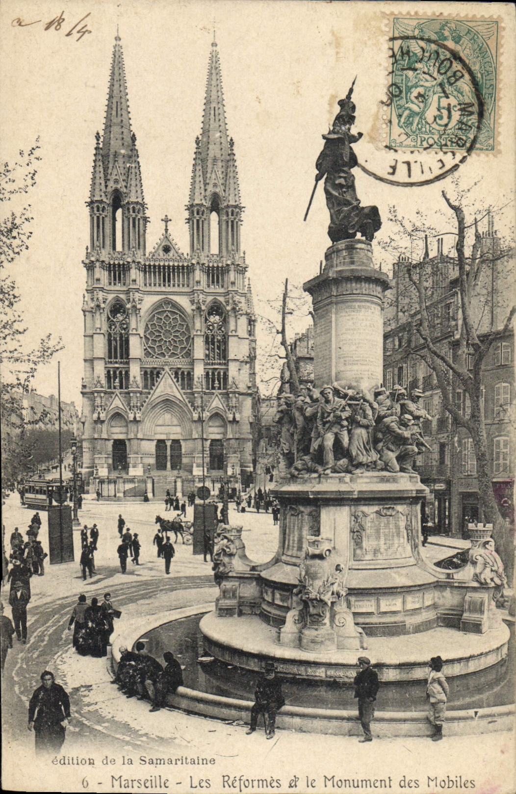 CPA Marseille Les Reformes et le Monument des Mobiles 