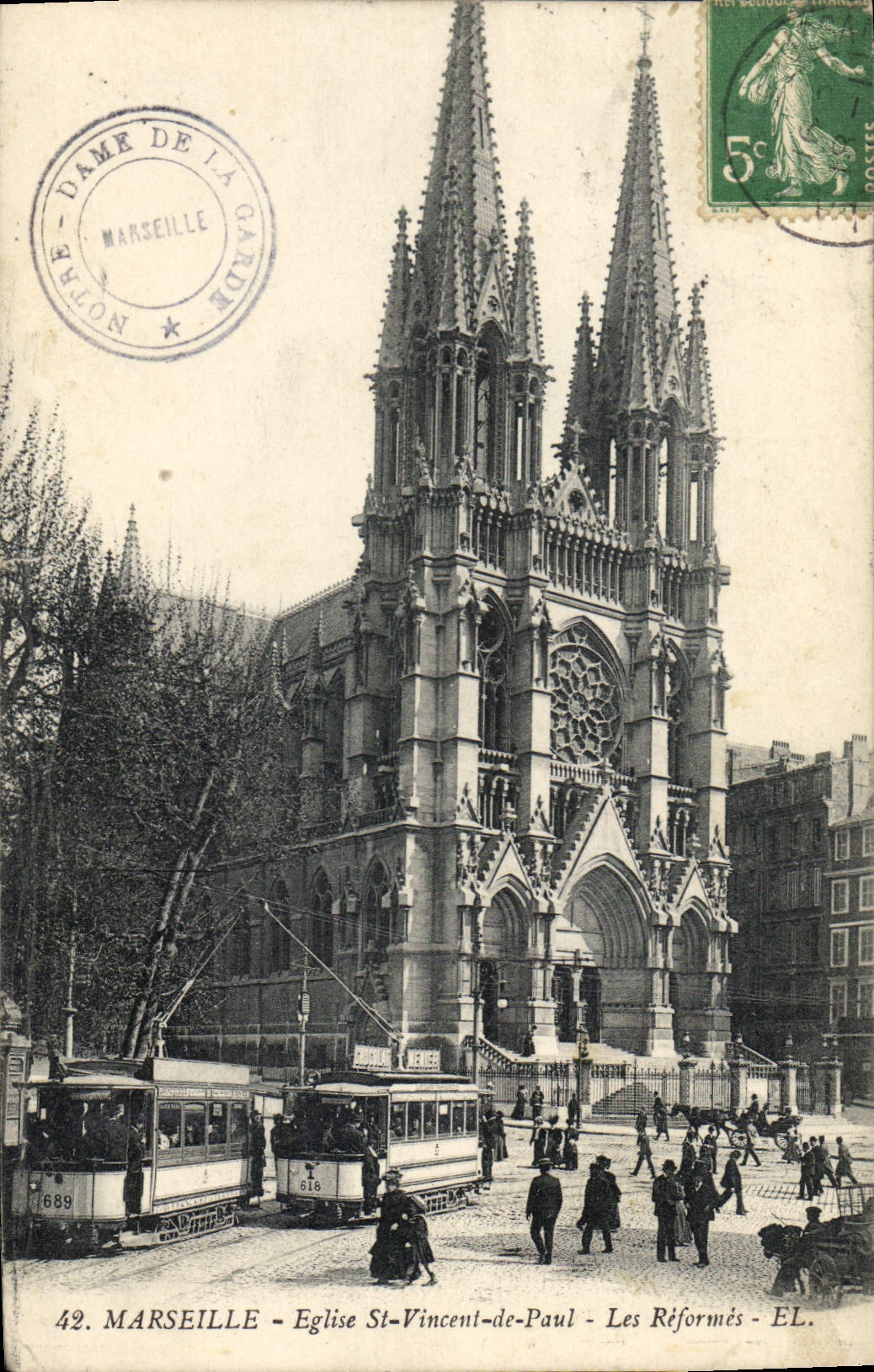 CPA Marseille Eglise St Vincent de Paul Les Reformes 