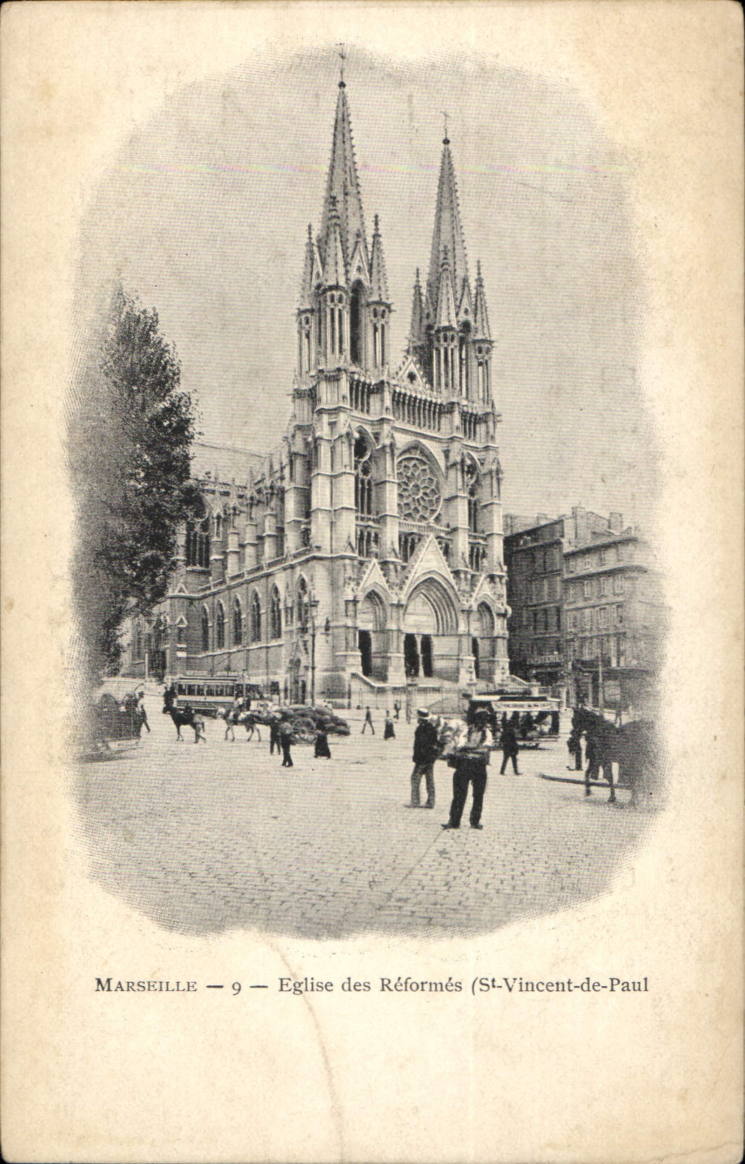 CPA Marseille Eglise des Reformes St Vincent de Paul 