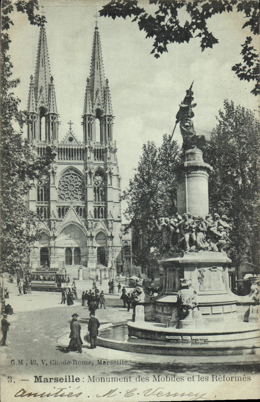 CPA Marseille Monument des Mobiles et les Reformes 