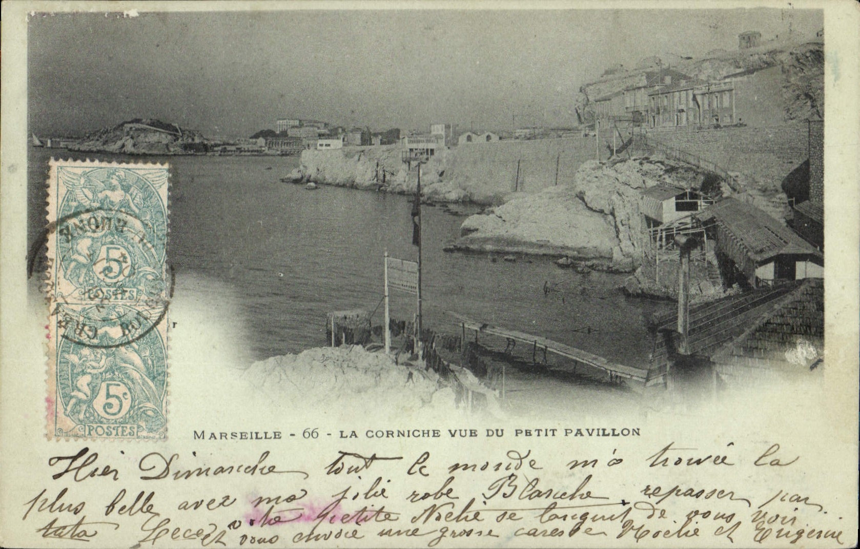 CPA Marseille La Corniche vue du Petit Pavillon 