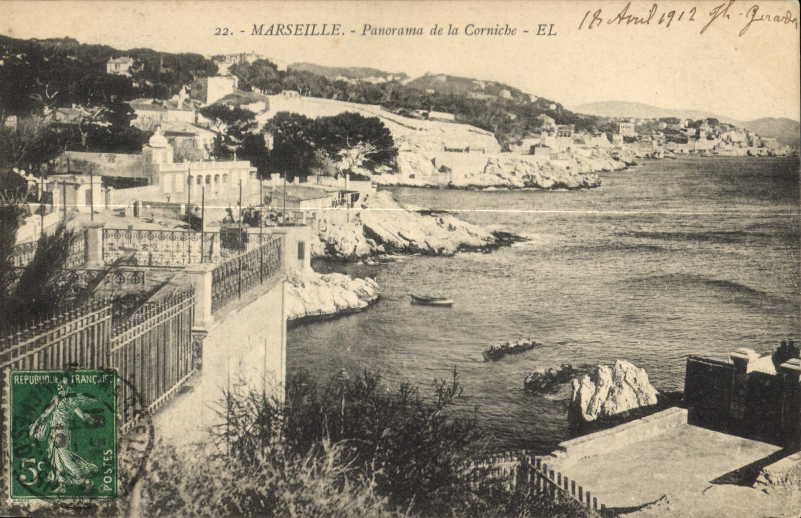 CPA Marseille Panorama de la Corniche