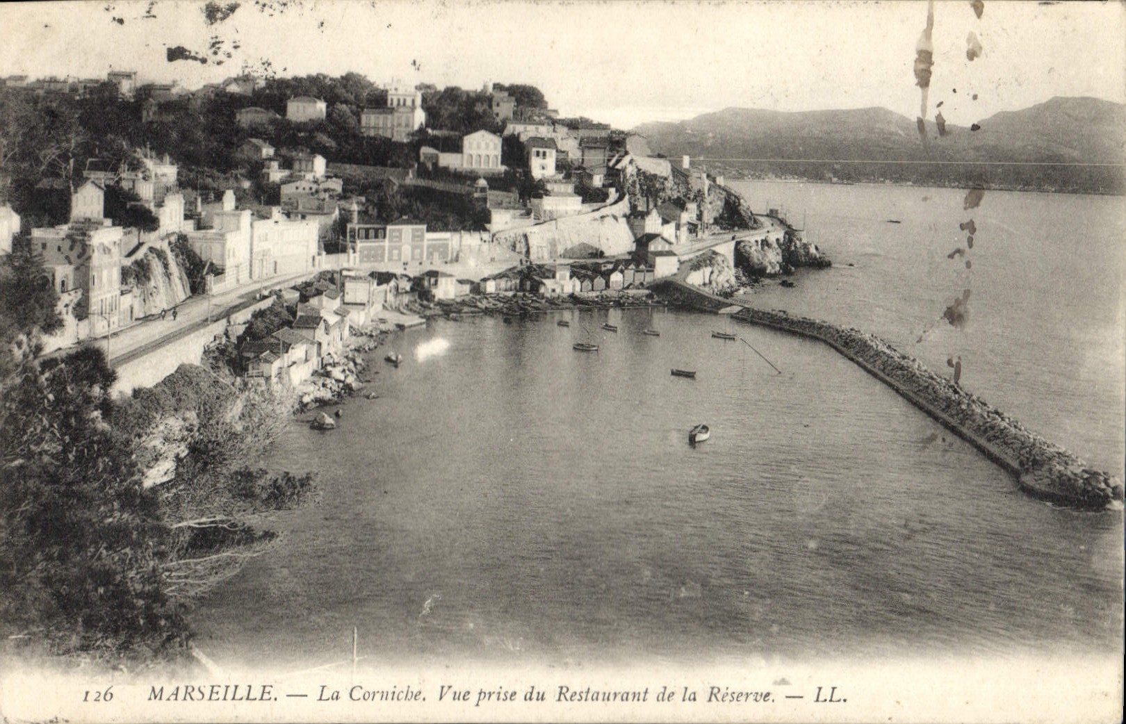 CPA Marseille La Corniche Vue prise du Restaurant de la Reserve 