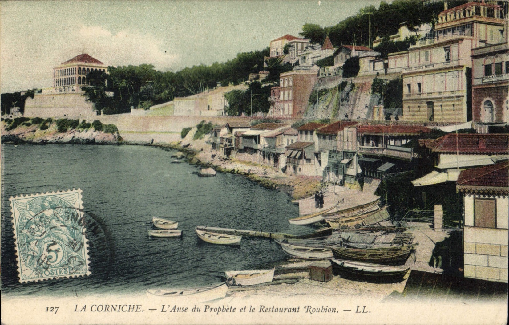 CPA La Corniche l'Anse du Prophete et le Restaurant Roubion 