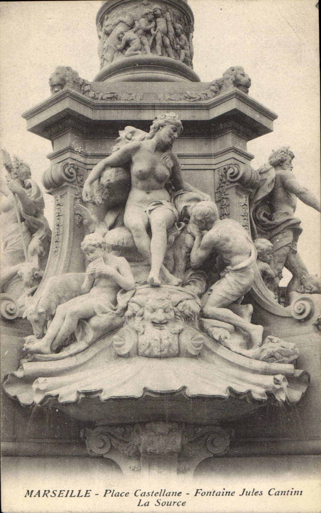 CPA Marseille Place Castellane Fontaine Jules Cantini La Source