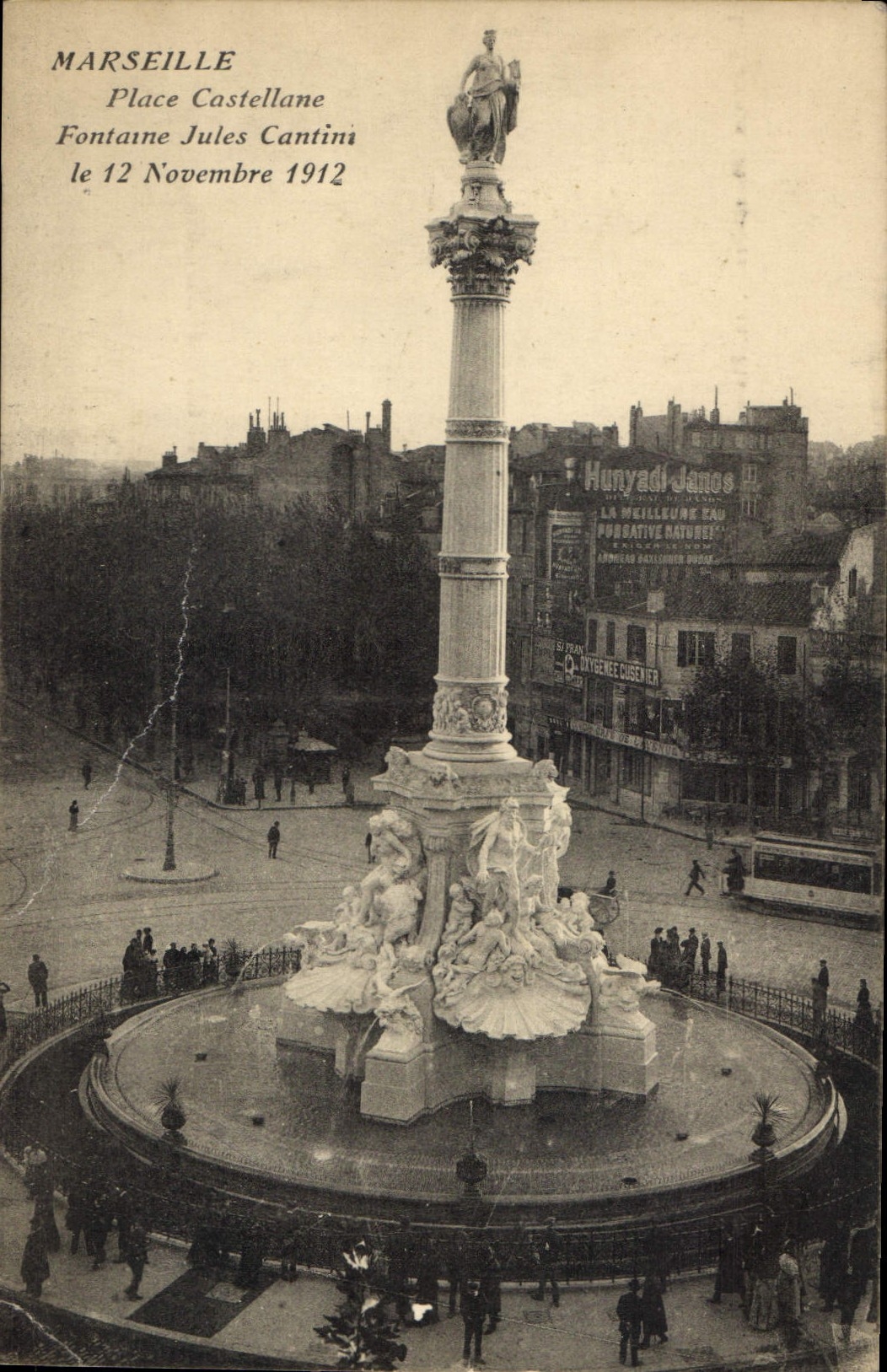 CPA Marseille Place Castellane Fontaine Jules Cantini