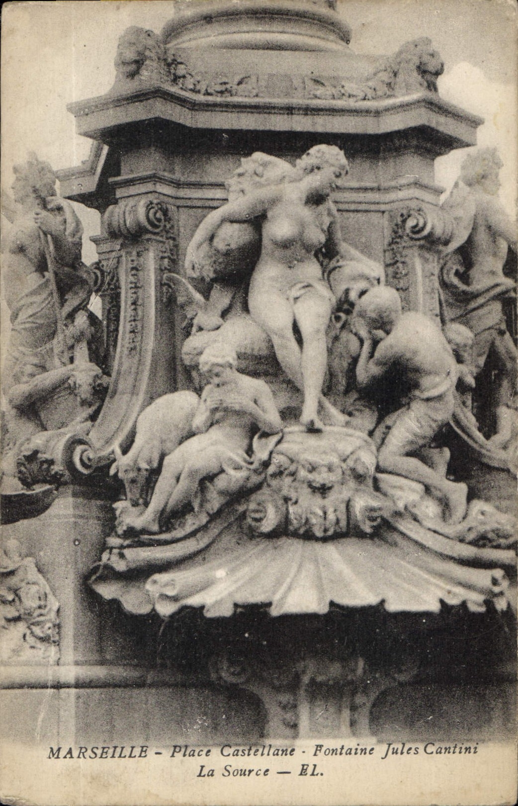 CPA Marseille Place Castellane Fontaine Jules Cantini La Source